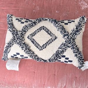 Navy and cream pillow